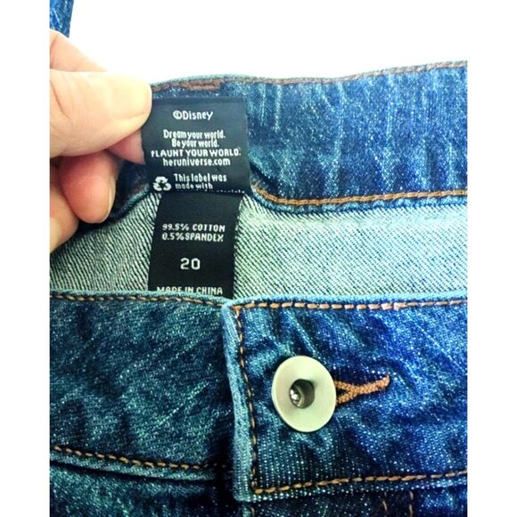 Disney Her Universe Women's Size 20 Chip & Dale Embroidered Denim Mom Jeans NWT - Picture 9 of 15